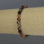 Bracelet Agate smooth round beads, diameter 6mm+-, length 18cm stretch