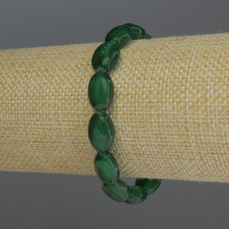 Chrysoprase Bracelet Oval, diameter 13x9mm+-, length 18cm stretch