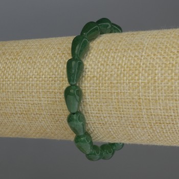Bracelet Chrysoprase drop, diameter 12x8mm+-, length 18cm stretch