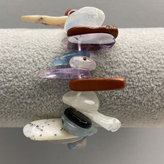 Assorted Chip Bracelet, diameter 14x30mm+-, length 18cm+- stretch