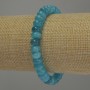 Aquamarine Bracelet Rondelle, diameter 8x5mm+-, length 18cm stretch