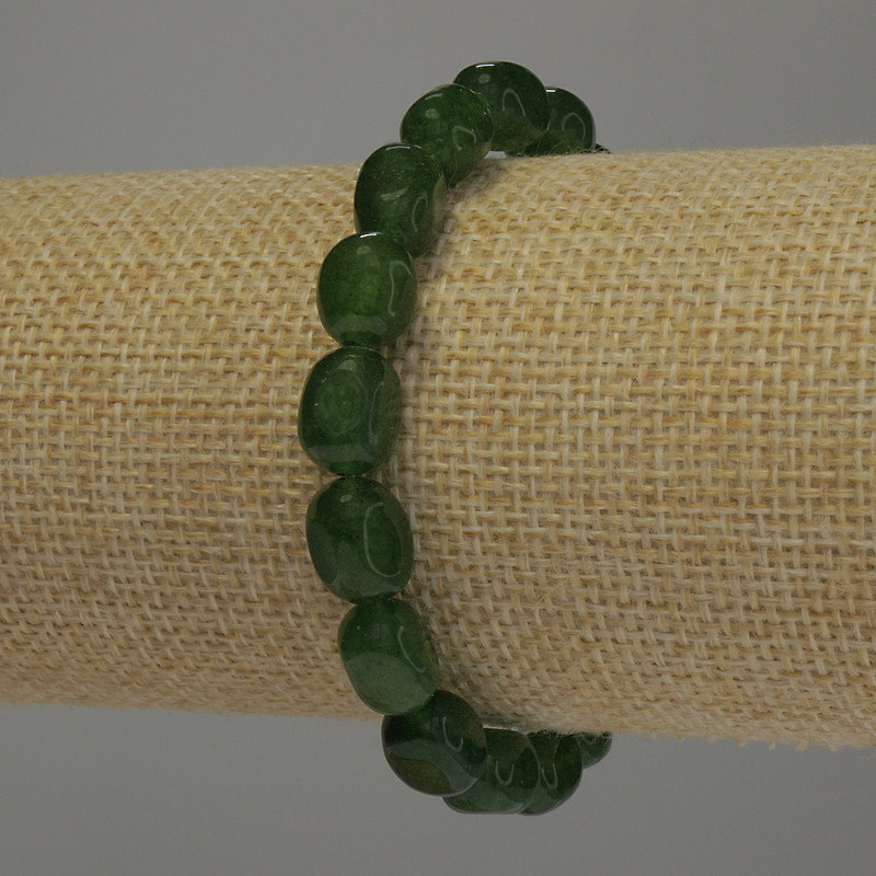Chrysoprase Bracelet, tumbled diameter 11x8mm+/-, length 18cm stretch