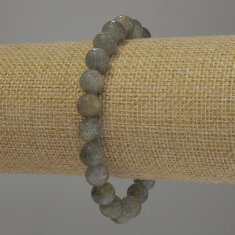Labradorite Bracelet, smooth ball diameter 8mm+/-, length 18cm stretch