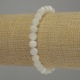 Mother-of-Pearl Bracelet, Smooth Bead, Diameter 7mm+/-, Length 18cm Stretch