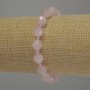 Rose Quartz Bracelet, round bead, diameter 8mm+- Rock Crystal rondelle 3.5x3mm+-, length 18cm stretch