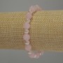 Rose Quartz Bracelet, smooth round bead, diameter 8mm+- Pearls smooth round bead 6mm+-, length 18cm stretch