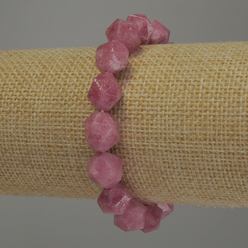 Bracelet Tourmaline faceted, diameter 12x10mm+/-, length 18cm stretch