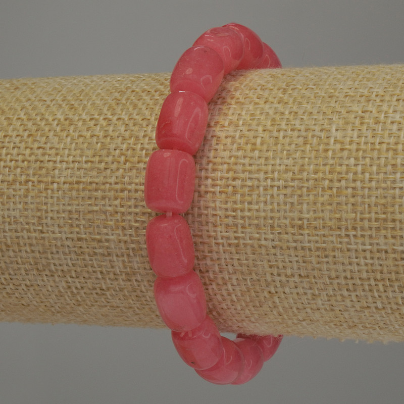Bracelet Tourmaline barrel, diameter 11x8mm+/-, length 18cm stretch