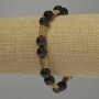 Bracelet Garnet smooth ball, diameter 8mm+/- with metal inserts, length 18cm stretch