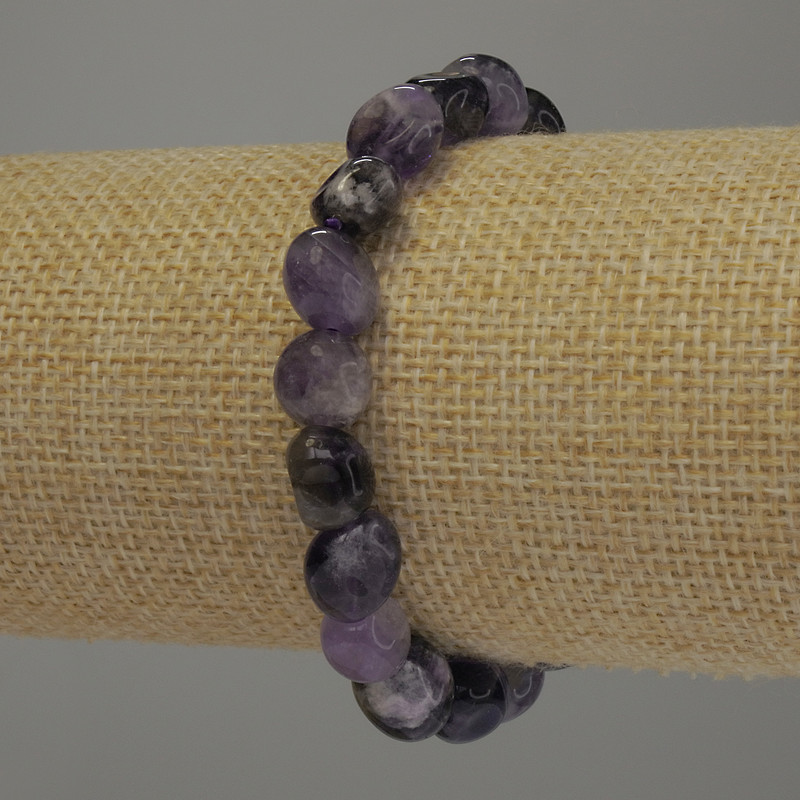 Amethyst Tumbled Bracelet, diameter 10x10mm+-, length 18cm stretch