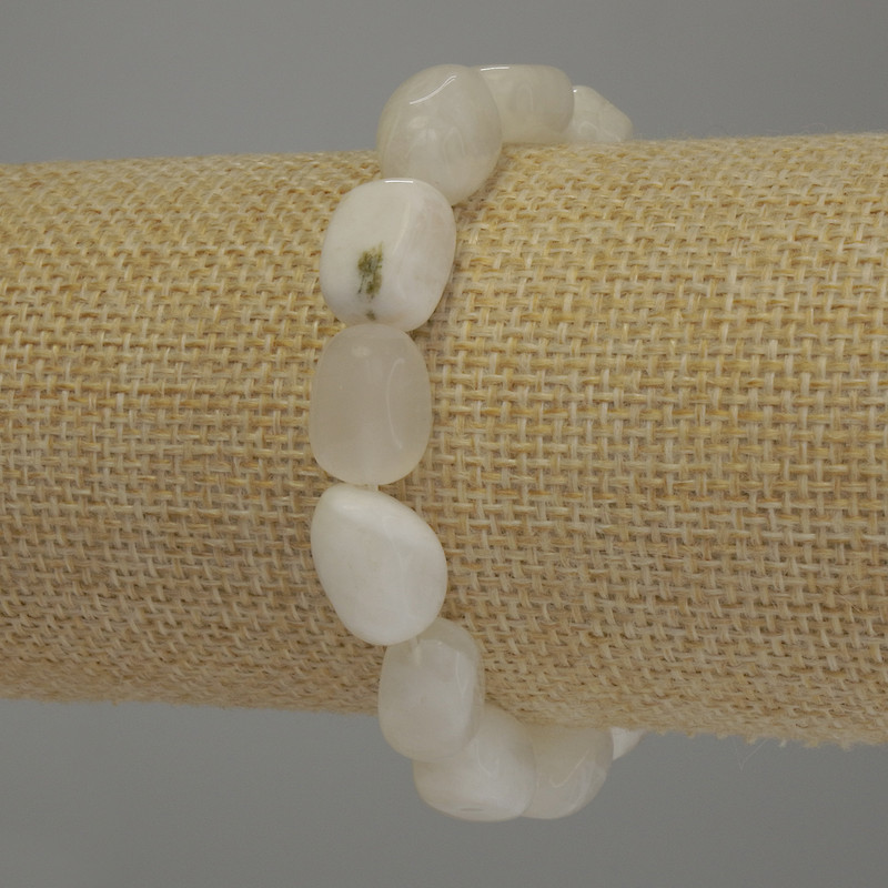Adularia Bracelet, Tumbled, Diameter 13x8mm+/-, Length 18cm Stretch