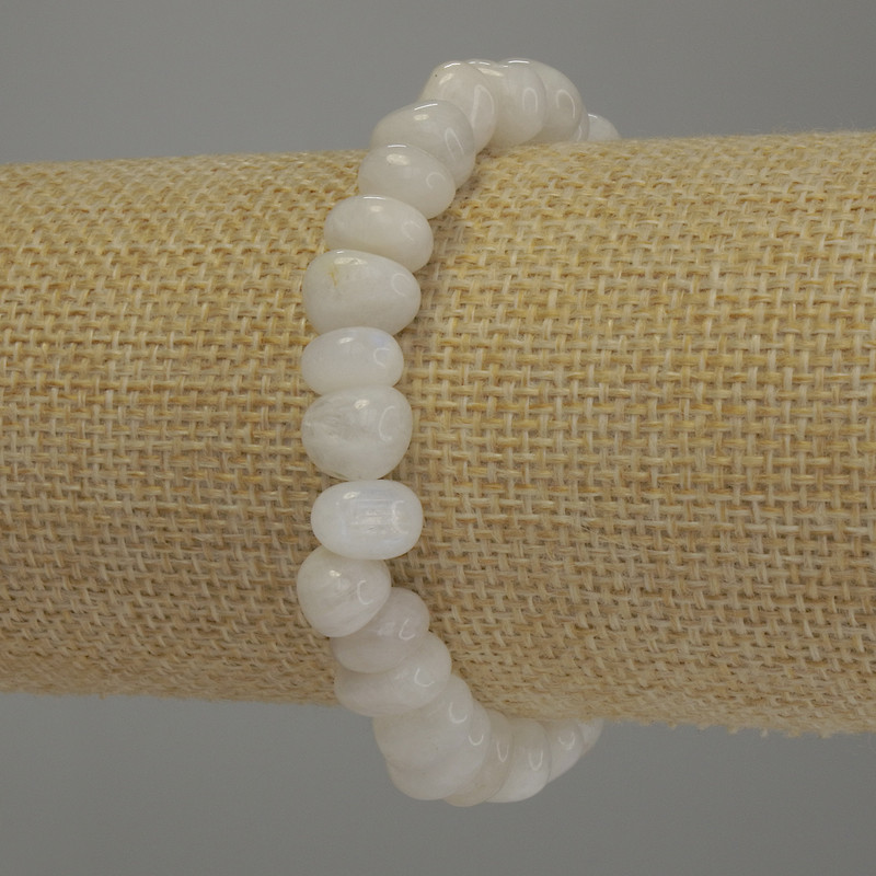 Adularia Tumbled Bracelet, diameter 9-10x6-8mm+-, length 18cm stretch