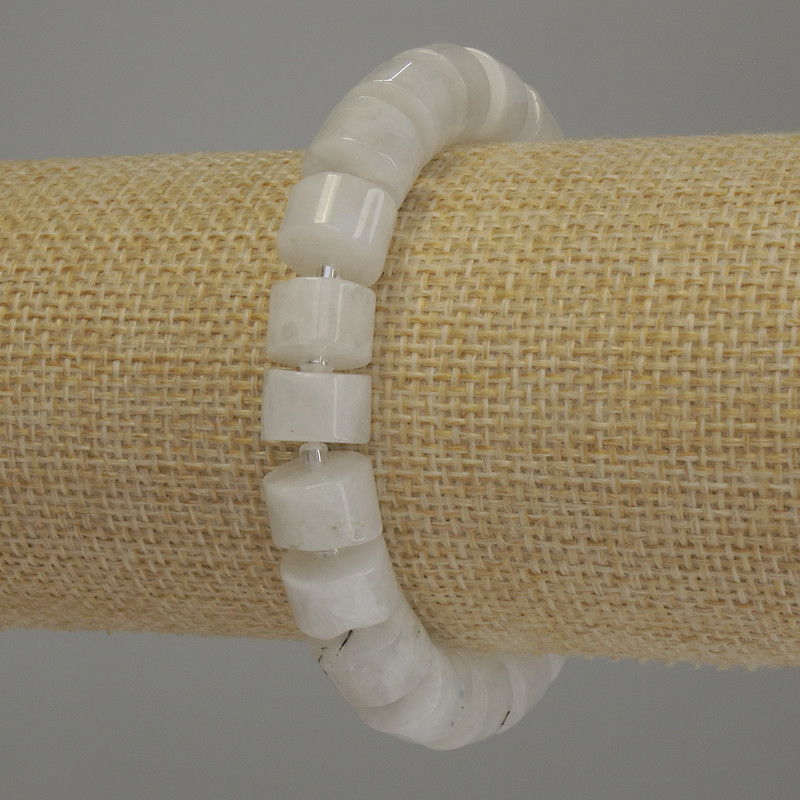 Adularia Rondelle Bracelet, diameter 10x7mm+- beads 3mm+-, length 18cm stretch