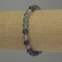 Fluorite Bracelet, faceted round bead, diameter 6mm+-, length 18cm stretch