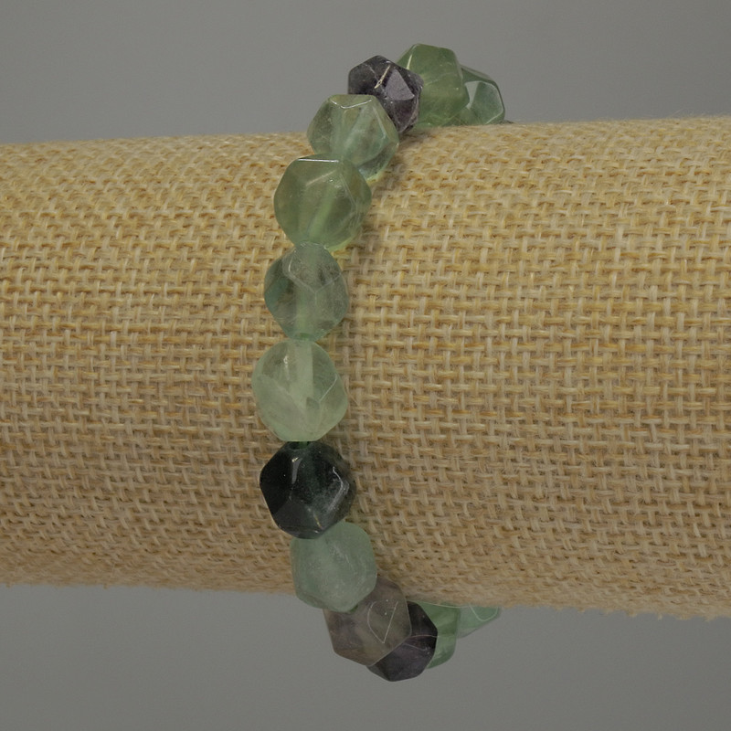 Fluorite Polyhedron Bracelet, diameter 10x8mm+-, length 18cm stretch