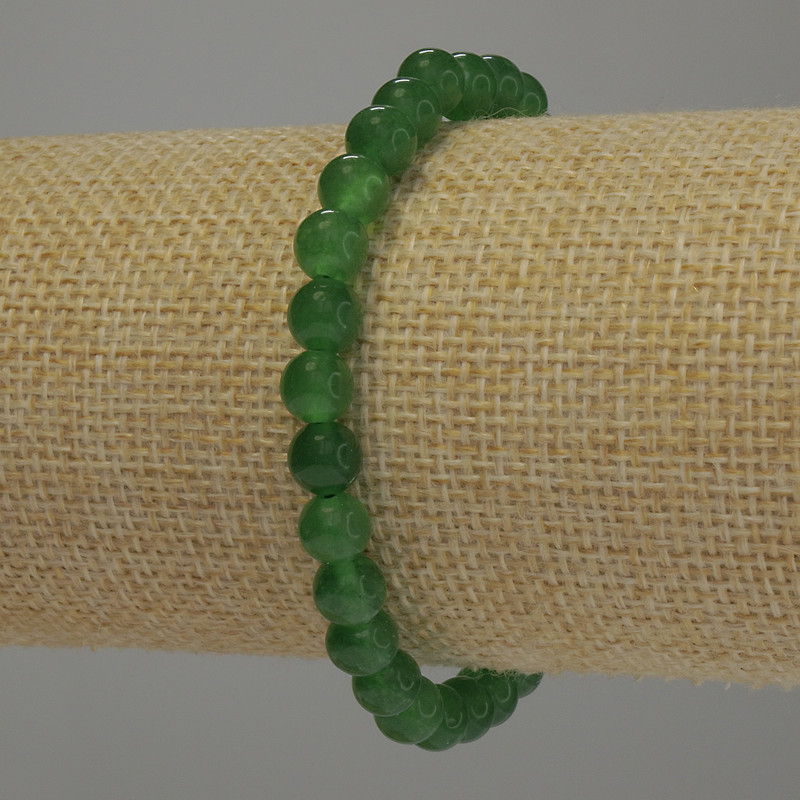 Chrysoprase Bracelet, smooth ball diameter 6mm+/-, length 18cm stretch
