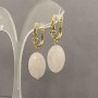 Rose Quartz Oval Earrings 18x13mm+/-, Length 34mm+