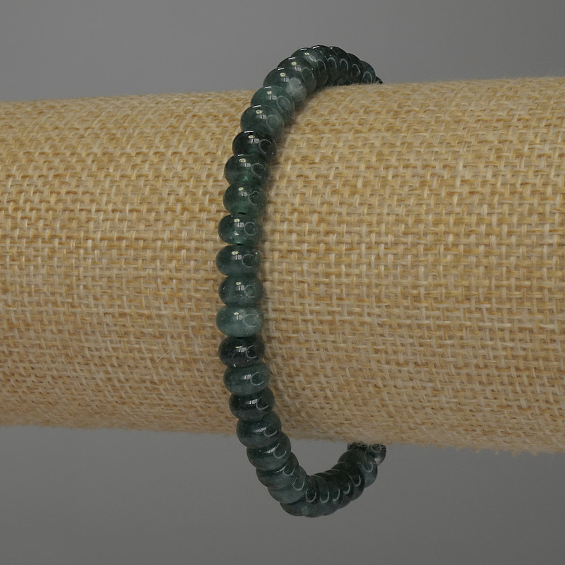 Green Aventurine Rondelle Bracelet, Diameter 6x4mm+/-, Length 18cm+/- Stretch