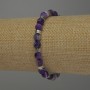 Agate Smooth Ball Bracelet 6mm+- with Metal Inserts, length 18cm stretch