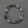Dragon Vein Agate Bracelet, beads 10mm+-, Hematite cross 6x6mm+- and 14x10mm+-, length 18cm stretch