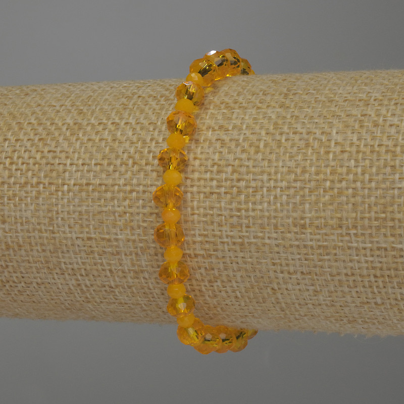 Czech Crystal Rondelle Bracelet, Diameter 6x5mm+/- and 3.5x2.5mm+/-, Length 18cm+/- Stretch