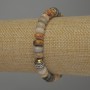 Jasper Rondelle Bracelet, diameter 8x5mm+- with 10mm+- accent bead, length 18cm+- stretch