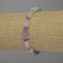 Amethyst Bracelet, Faceted Cylinder 10x7mm+/-, Smooth Ball 4mm+/-, Length 18cm Stretch