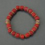 Coral Chip Bead Bracelet, diameter 7-9x9mm+/-, length 18cm stretch