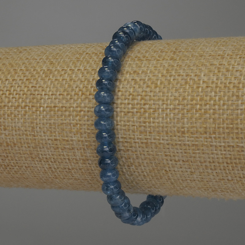 Aquamarine Rondelle Bracelet, diameter 6x4mm+-, length 18cm+- stretch