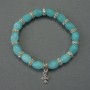 Aquamarine Nugget Bracelet, diameter 12x8mm+- with metal inserts, length 18cm+- stretch