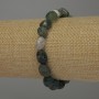 Moss Agate Bracelet, tumbled, diameter 10x7-8mm+-, length 18cm +- stretch