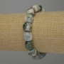 Moss Agate Bracelet, tumbled, diameter 10-13x9-11mm+-, length 18cm +- stretch