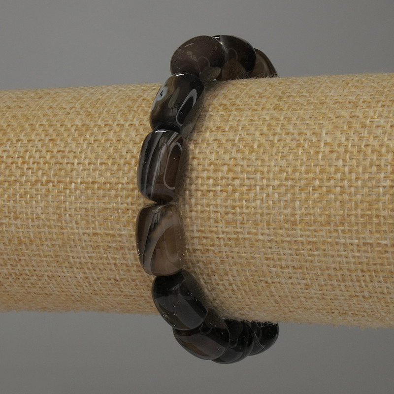 Agate Barrel Bracelet 14x10mm+-, length 18cm stretch