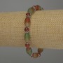 Brazilian Agate Bracelet, Nugget 12x8mm+/- and Faceted Round Bead 6mm+/-, 18cm Stretch
