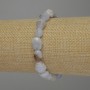 Blue Agate Bracelet with Faceted Beads, 10-15×10mm, Stretch, 18cm