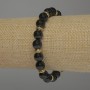 Garnet Smooth Bead Bracelet, diameter 8.5mm+/- with metal inserts, length 18cm stretch