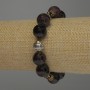 Garnet Smooth and Faceted Bead Bracelet, diameter 12mm+/- and 6mm+/-, length 18cm stretch