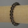 Smoky Quartz Bracelet, Faceted Round Beads, 9.5mm+/- Diameter, 18cm Stretch