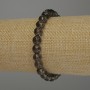 Smoky Quartz Bracelet, faceted round beads, diameter 8mm+/-, length 18cm stretch
