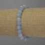Aquamarine Faceted Cube Bracelet, diameter 7x7mm+/-, length 18cm stretch