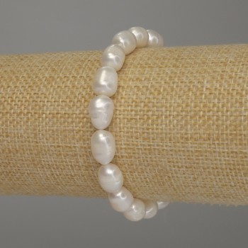 Freshwater Pearl Bracelet, 10-11x8mm+/- Diameter, 18cm (Stretch)