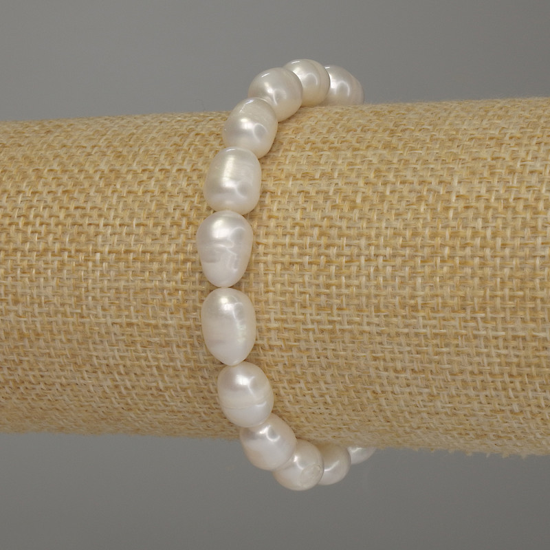 Freshwater Pearl Bracelet, 10-11x8mm+/- Diameter, 18cm (Stretch)