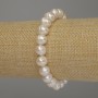 Freshwater Pearl Bracelet, 9x8mm+/- Diameter, 18cm (Stretch)