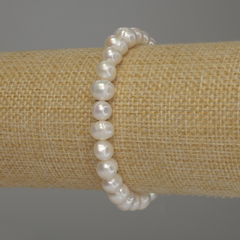 Freshwater Pearl Bracelet, diameter 7-8x7mm+-, length 18cm (stretch)