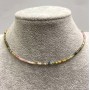Tourmaline Faceted Cube Necklace 2mm+-, length 42-47cm+- with clasp and extension chain