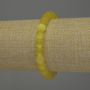 Yellow Cat's Eye Bracelet, smooth round beads, 8mm+/- diameter, 18cm+/- stretch
