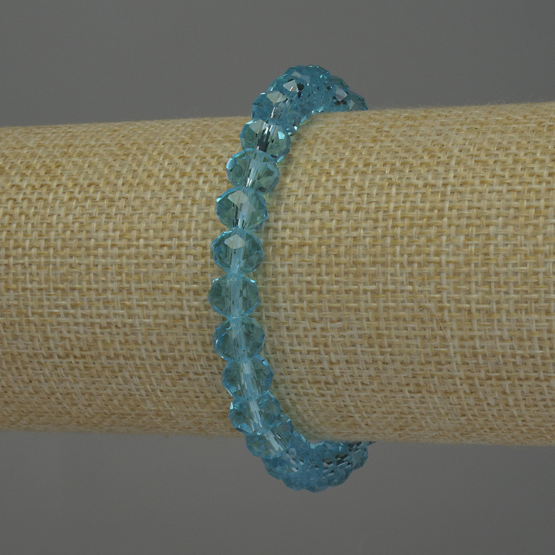 Czech Crystal Faceted Rondelle Bracelet, diameter 8x6mm+-, length 18cm+- stretch