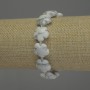 Cacholong Natural Stone Flower Bracelet, diameter 15mm+-, length 18cm+- (stretch)