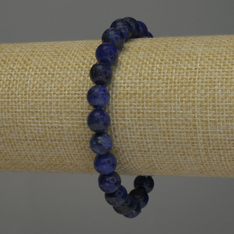 Lapis Lazuli Smooth Bead Bracelet, diameter 8mm+-, length 18cm+- stretch