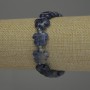 Sodalite Flower Bracelet, diameter 15mm+ beads with 3mm+/- seed beads, length 18cm+/- stretch